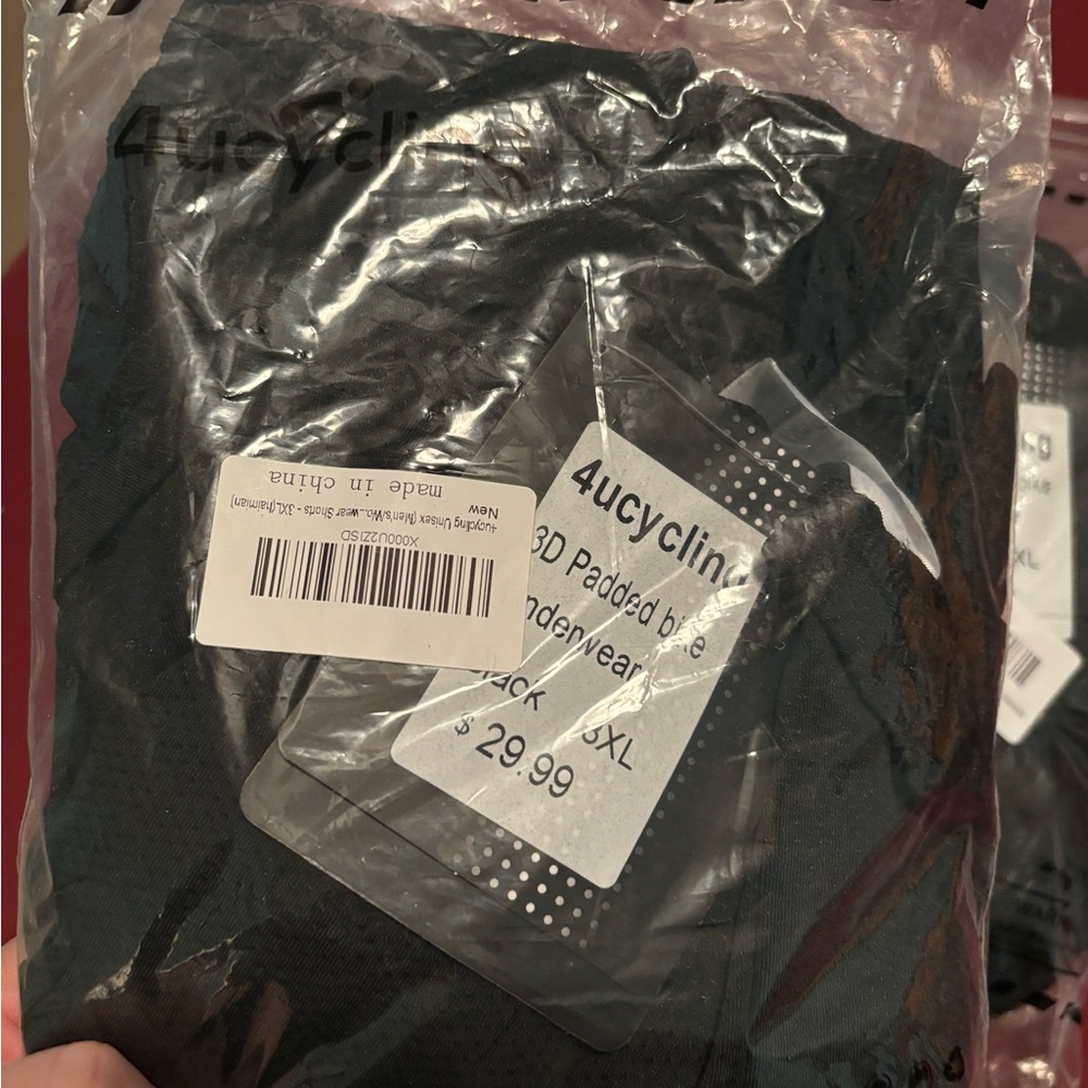 3XL Black Padded Bike Underwear x2